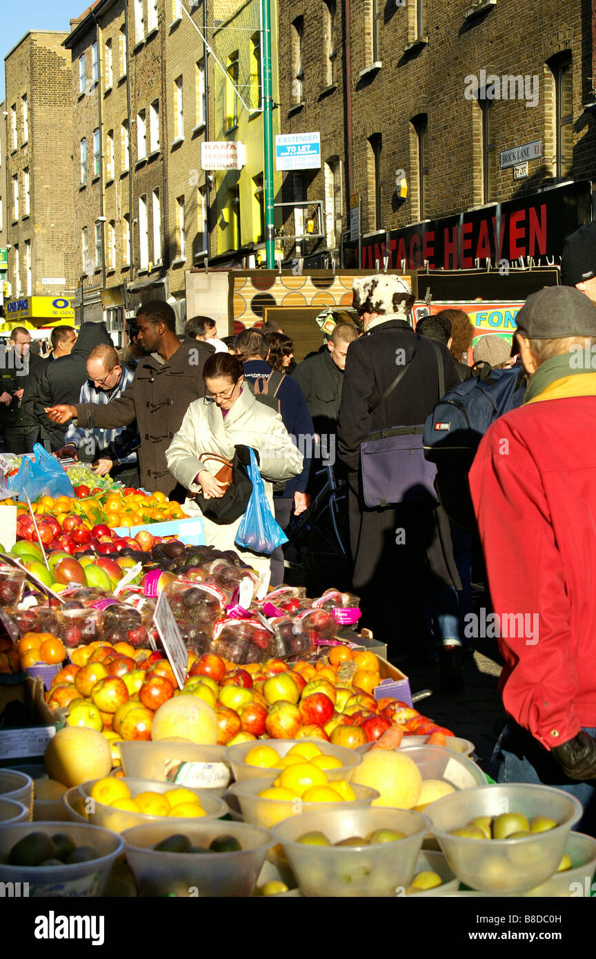 Sunday market in London at Brick Lane Stock Photo