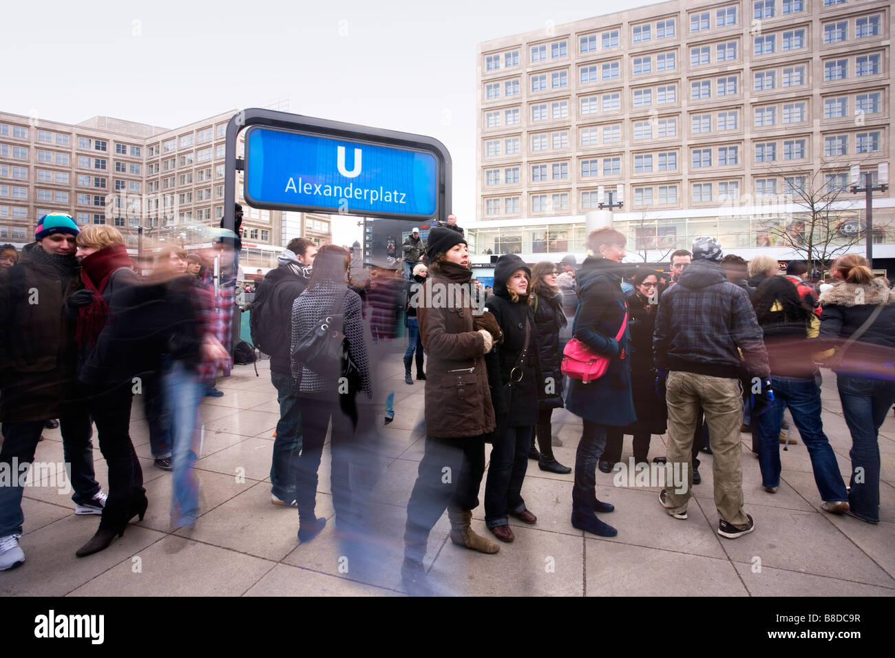 Flash Mob Freeze Berlin Stock Photo