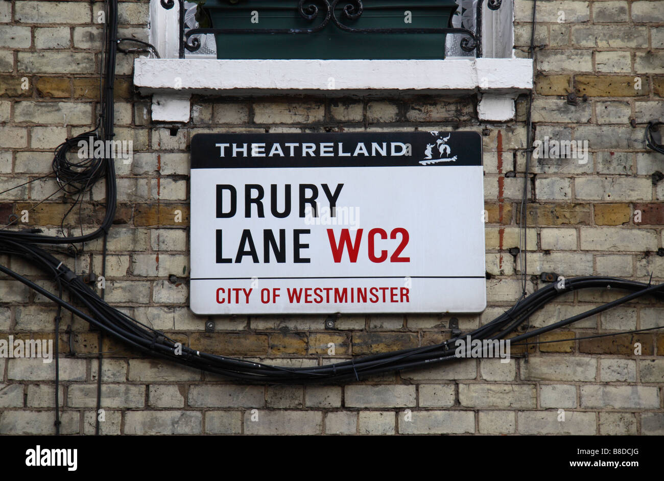Street sign for Drury Lane, Westminster, London. Jan 2009 Stock Photo