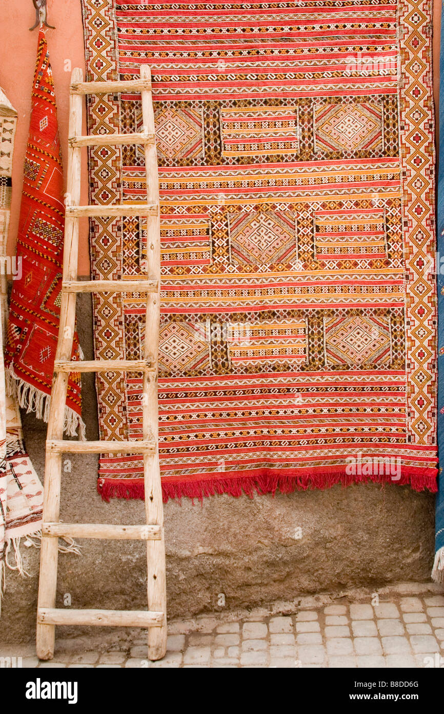 Moroccan carpets Marrakech Stock Photo Alamy