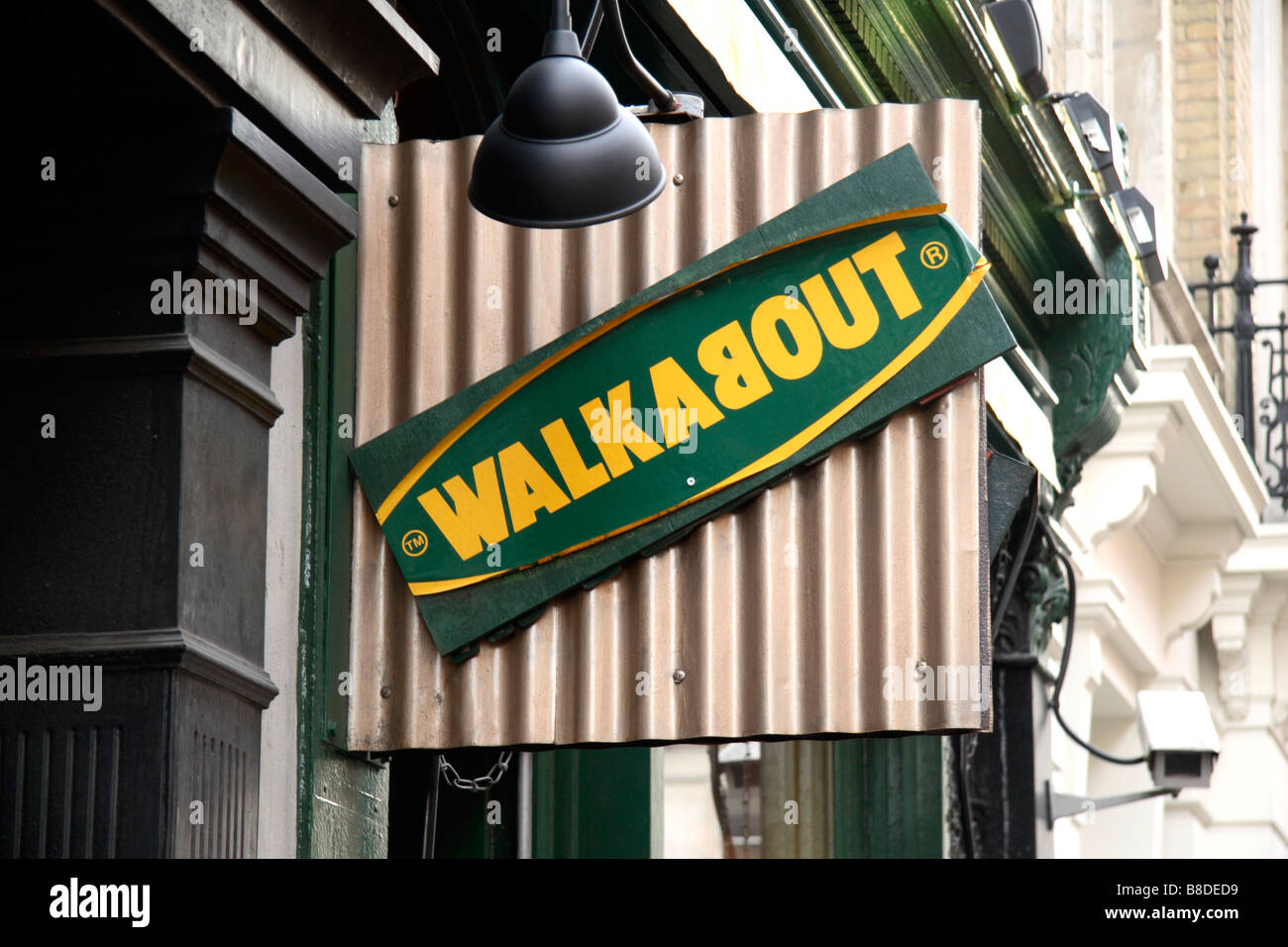 A sign above the Walkabout Australian bar, Covent Garden, London. Jan 2009 Stock Photo