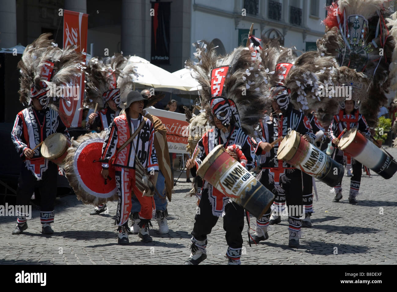 Huayras folk dancers perform at the International Music Day festival, Salta, Argentina Stock Photo