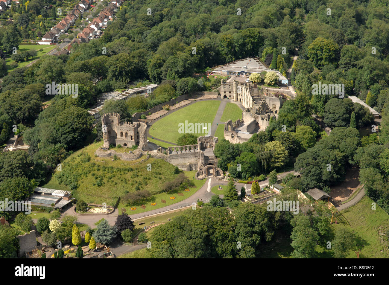Aerial View Of Dudley Castle And Zoo Grounds West Midlands England Uk Aerial View Of Dudley Castle And Zoo Grounds West Midlands England Uk