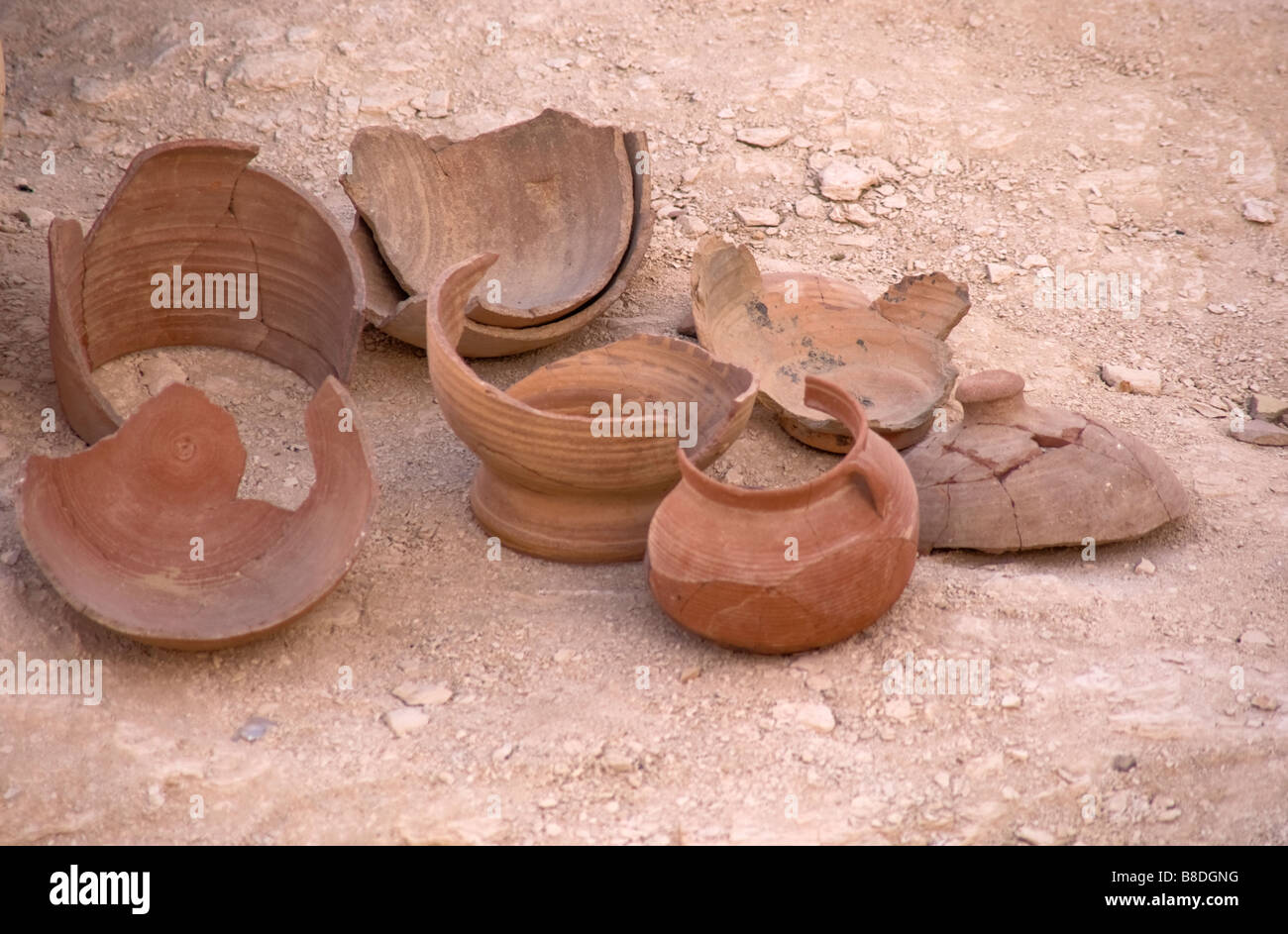 Broken excavated pots Stock Photo