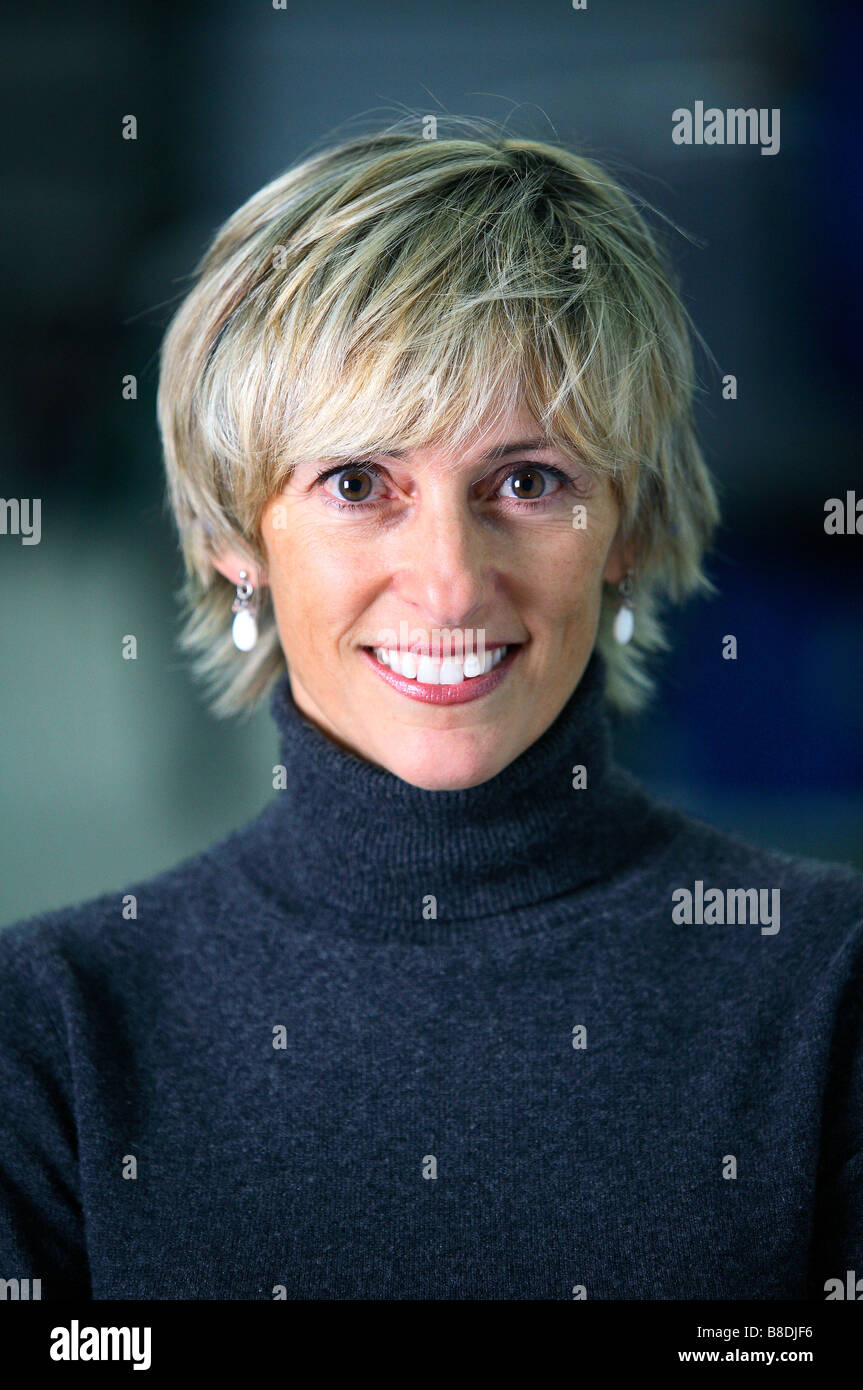 Portrait of woman in dark turtleneck sweater, Stock Photo