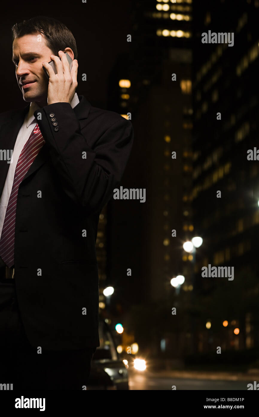 Businessman making a telephone call Stock Photo