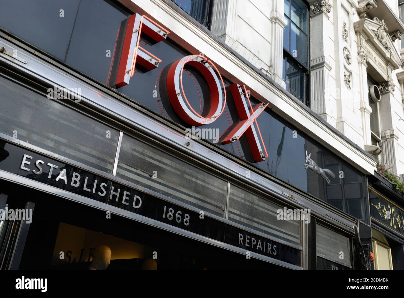 T Fox traditional bespoke umbrella shop London Wall London Stock Photo