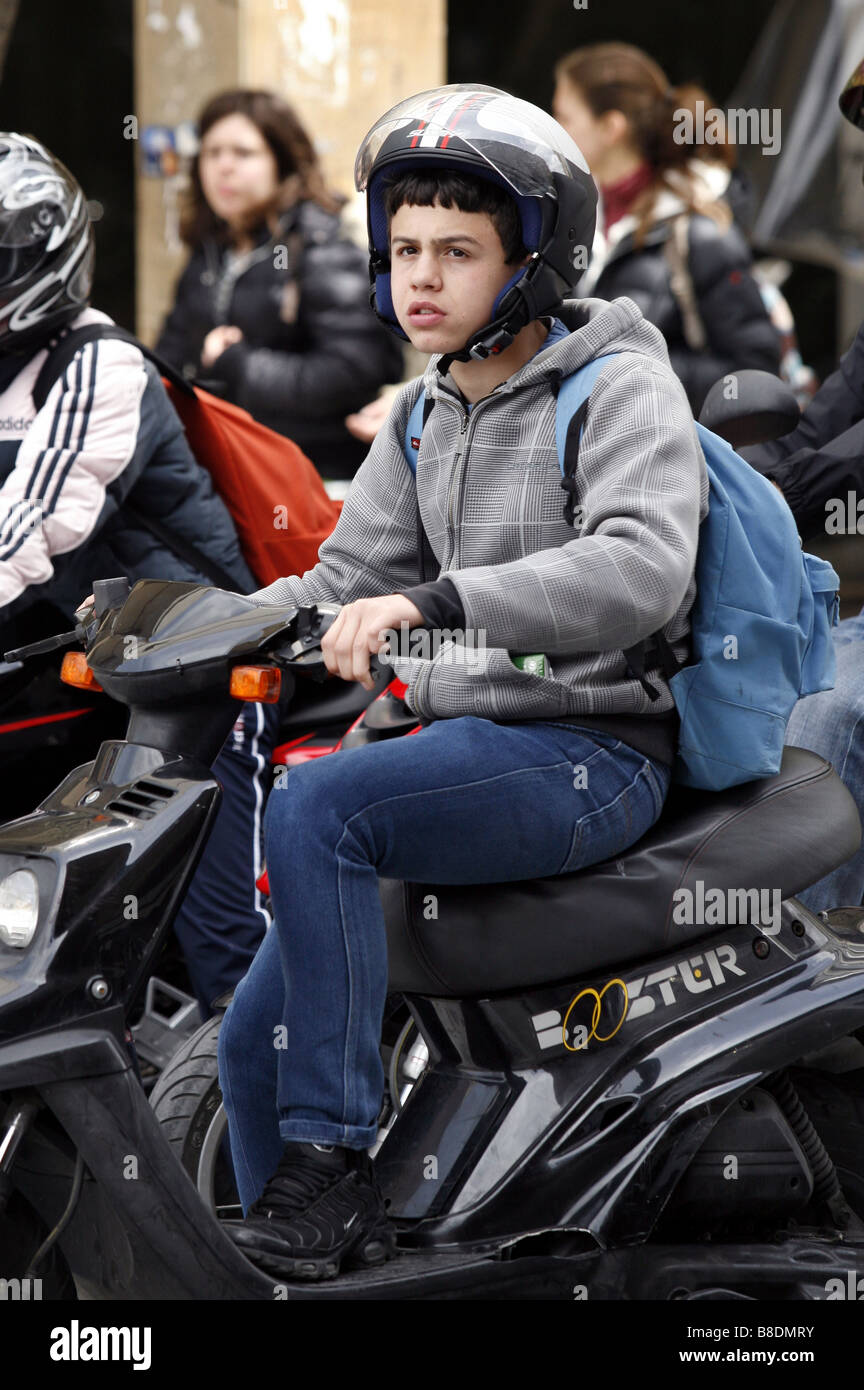 Young scooter driver, Pisa, Tuscany, Italy Stock Photo Alamy