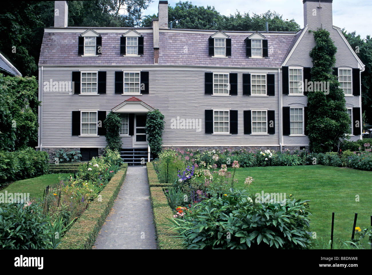 Home of John Adams and his family now a Naional Historical Park Quincy formerly Braintree Massachusetts. Photograph Stock Photo