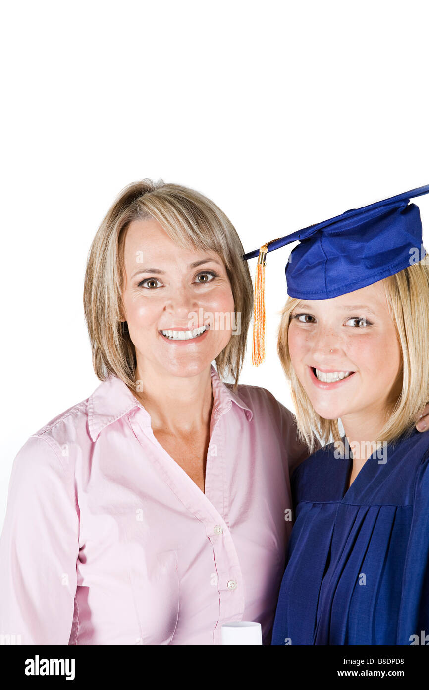 Mother and graduating daughter Stock Photo