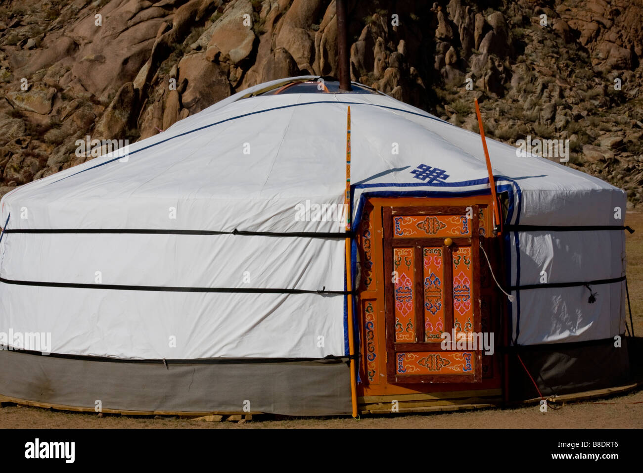Mongolian Yurt, home for mongolians holding 4 to 5 people Stock Photo