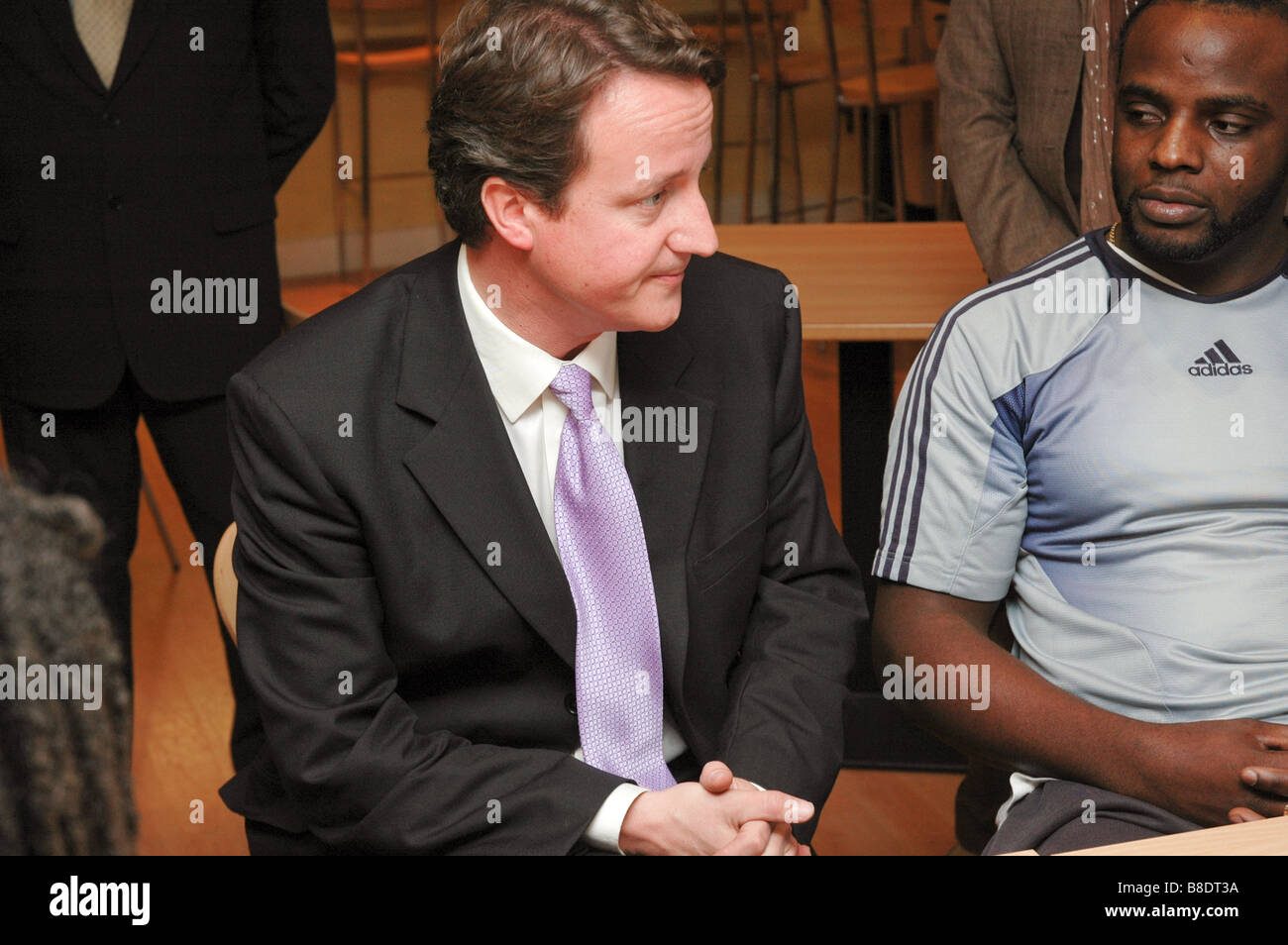 David Cameron MP visits a west London Youth Centre during his campaign for leadership of the Conservative Party Stock Photo
