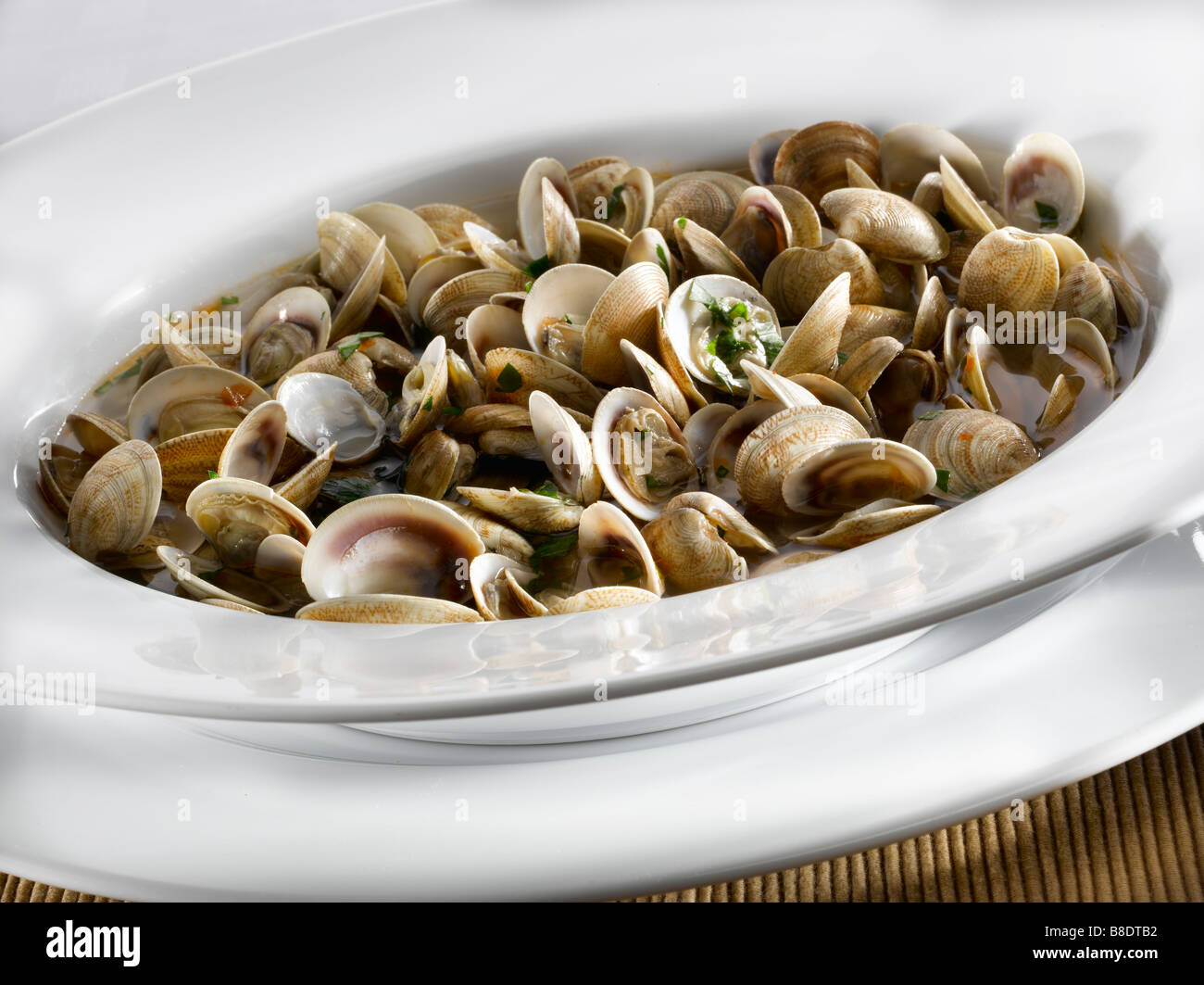 Clams Vongole Soup Broth Fish Shellfish Food Stock Photo Alamy