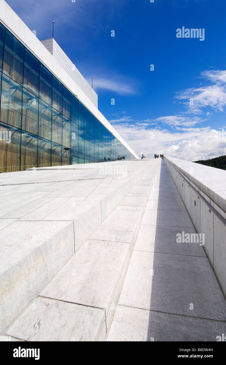 the roof of Den Norske Opera, Oslo Operahouse Stock Photo