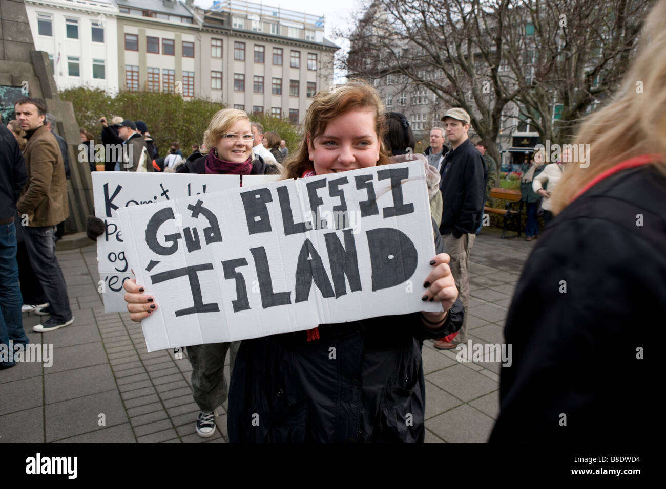 Demonstrations against banking system and Government, Reykjavik Iceland Stock Photo