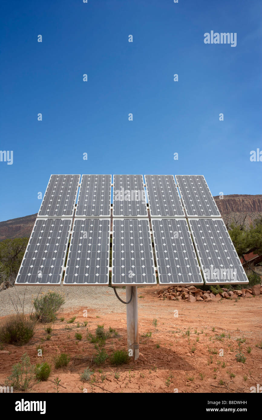 Domestic Solar Energy Panel in a Desert Environment Stock Photo Alamy