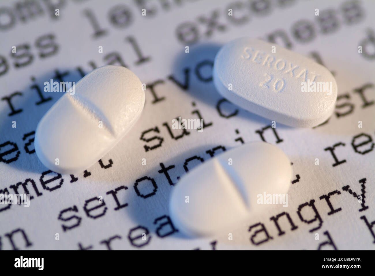 Seroxat Tablets On Words Associated With Depression Stock Photo Alamy