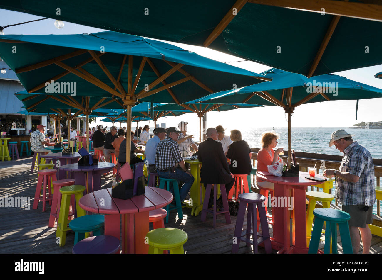 Sunset Pier bar and restaurant in the late afternoon, Ocean Key Resort