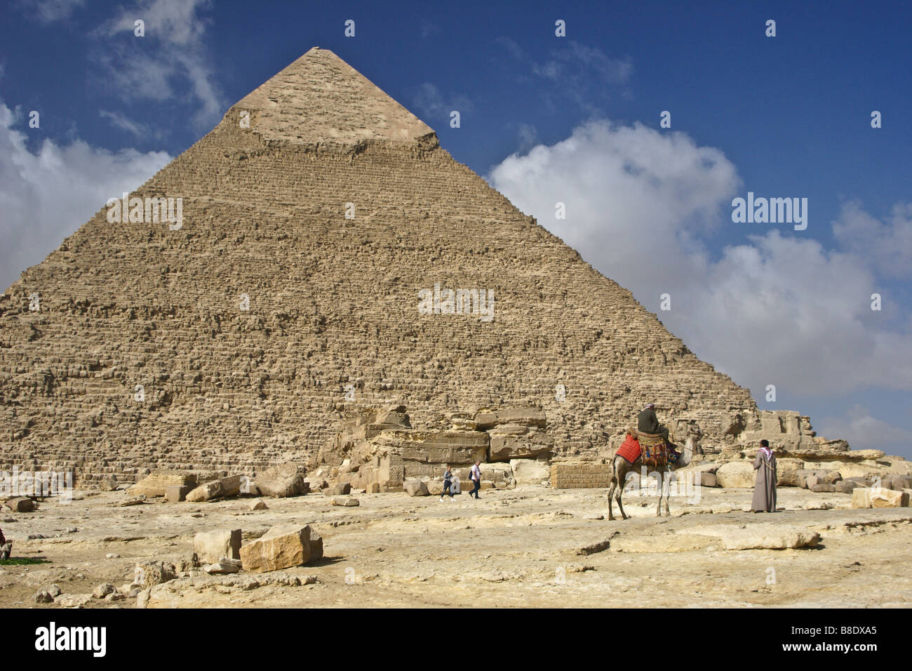 Pyramid of Chephren at Giza, Cairo, Egypt Stock Photo