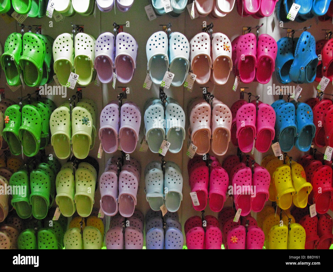Crocs shoe display Dublin Airport Stock Photo - Alamy