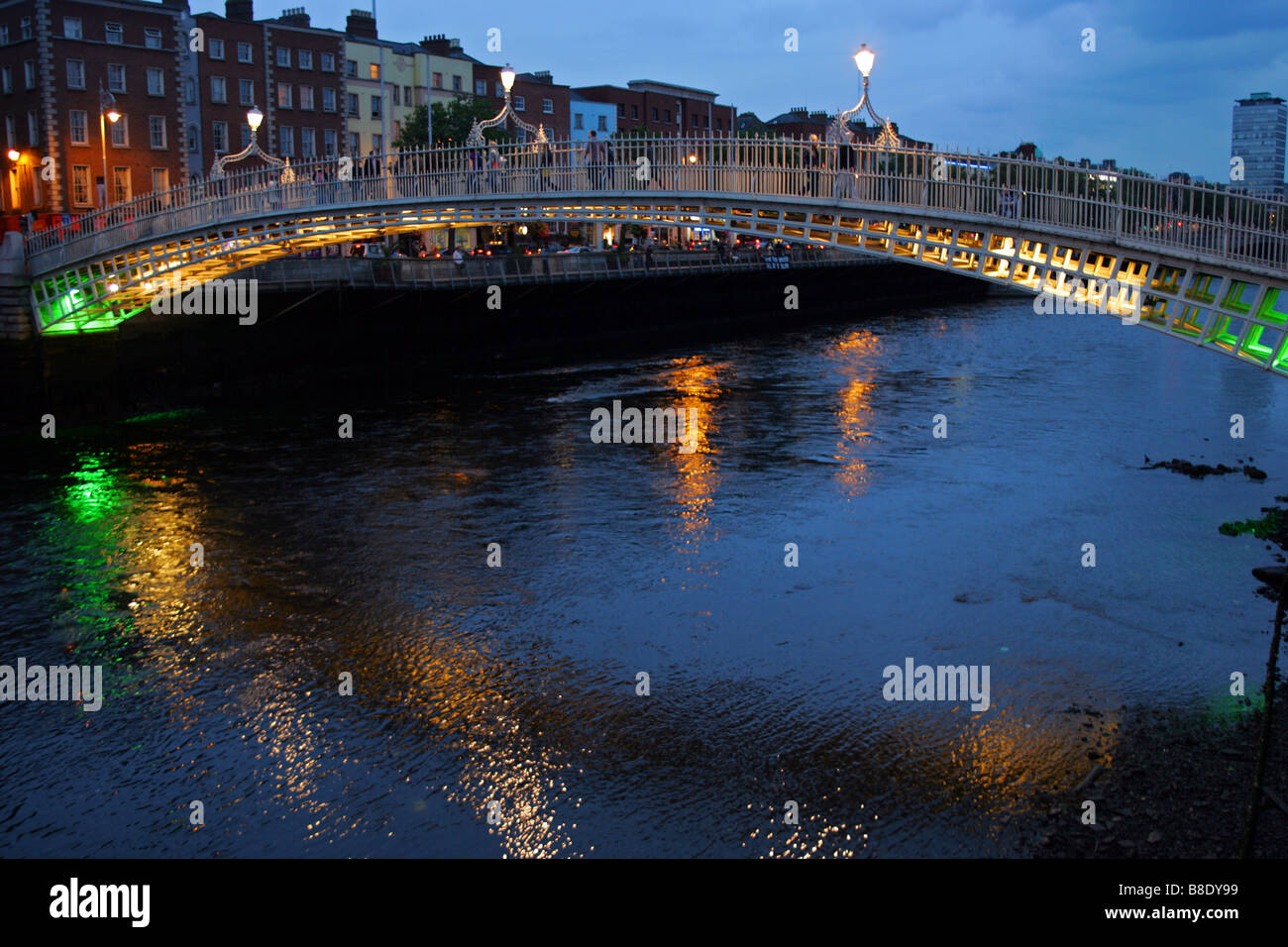 Ireland Dublin Ha penny Bridge over Liffey River Stock Photo - Alamy