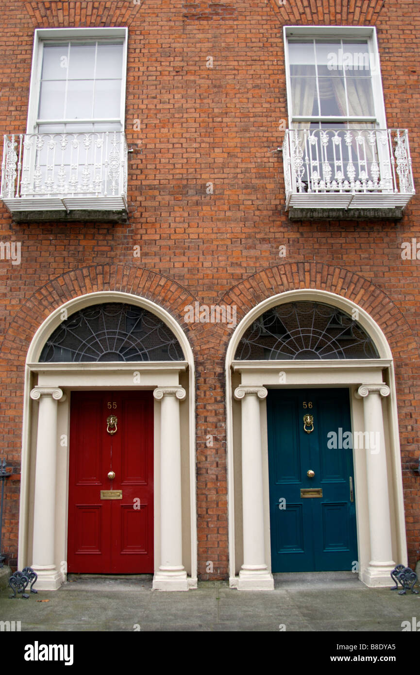 Ireland Dublin Merrion Square doors Stock Photo