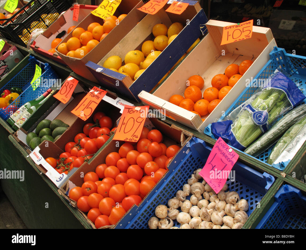 fruit and veg stall Stock Photo