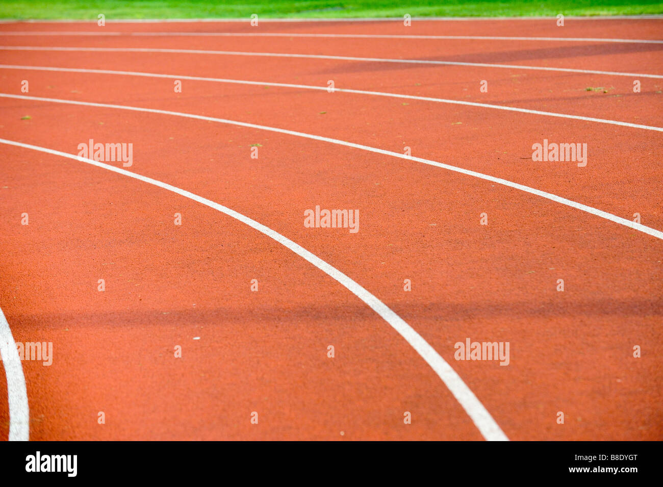 lanes on athletics track Stock Photo