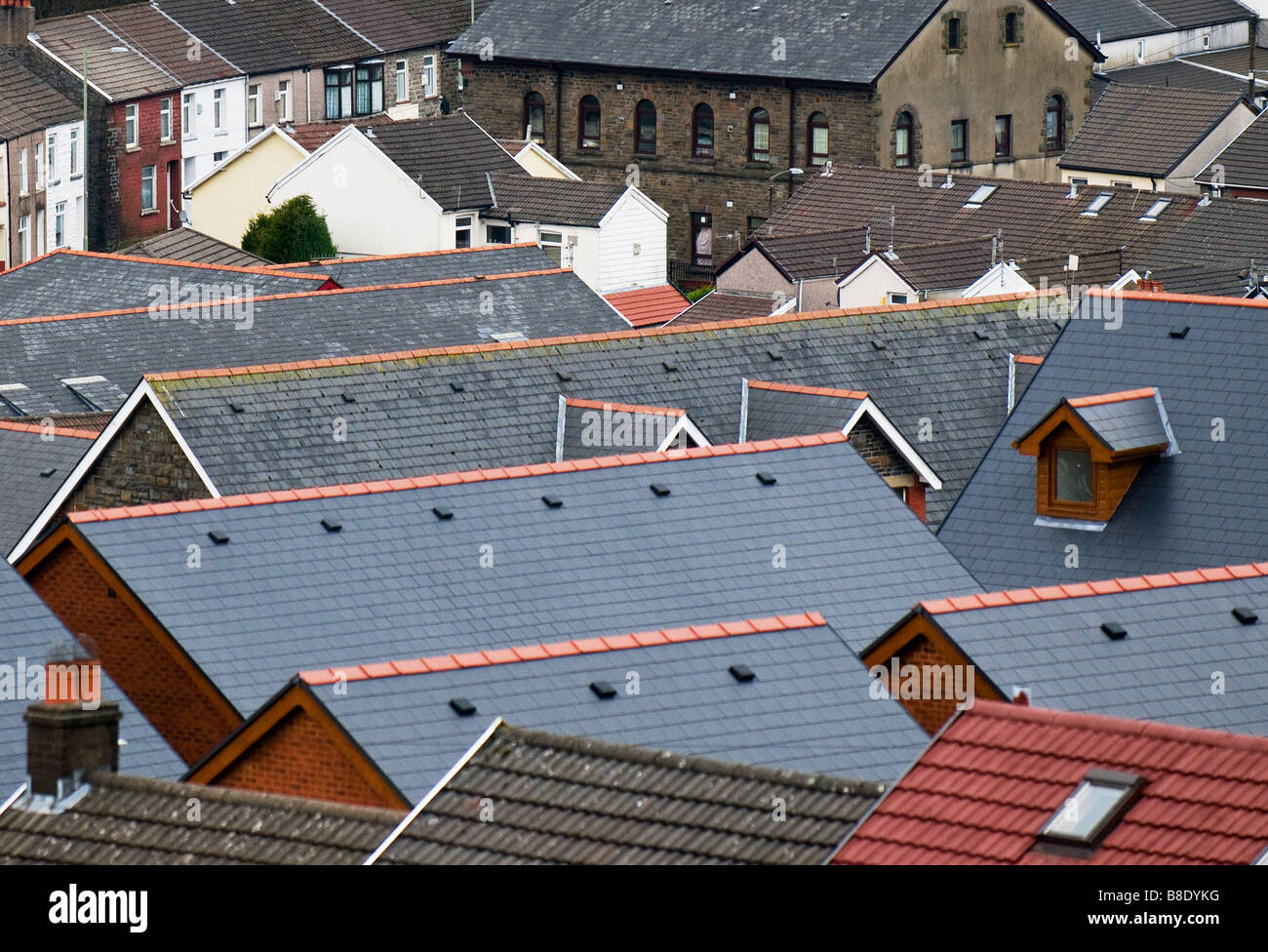 Housing in the Rhondda Valley in Wales Stock Photo Alamy