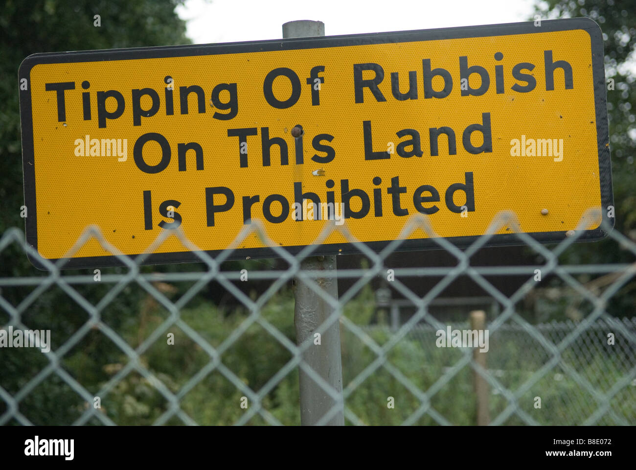 No Tipping or dumping of rubbish sign Stock Photo