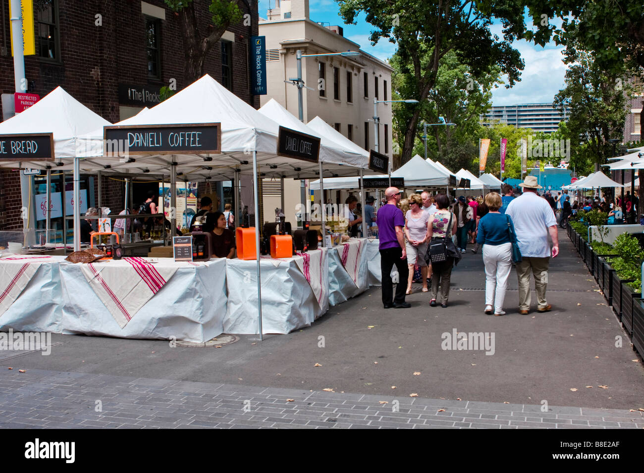 A street market at 'The Rocks', Sydney Stock Photo