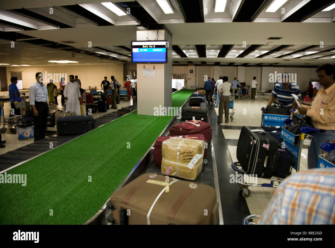 Passengers luggage / baggage reclaim carousel belt in Mumbai / Bombay