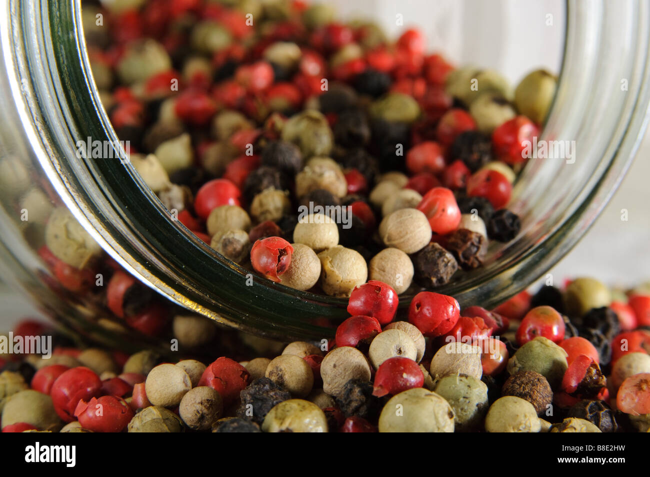 Mixed peppercorns  (Piper nigrum) Stock Photo