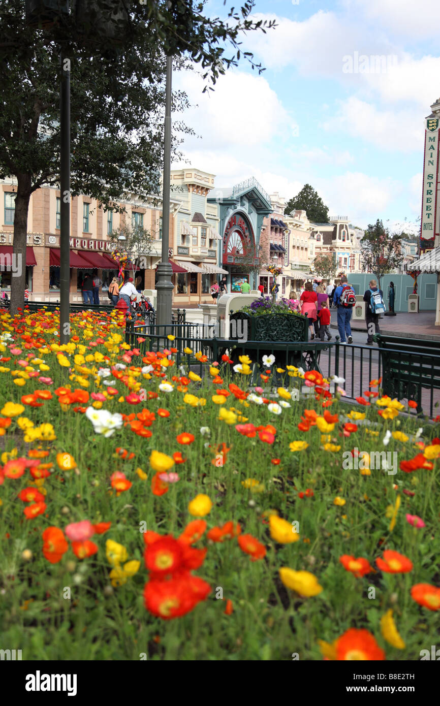 Main Street at Disneyland theme park California USA Stock Photo