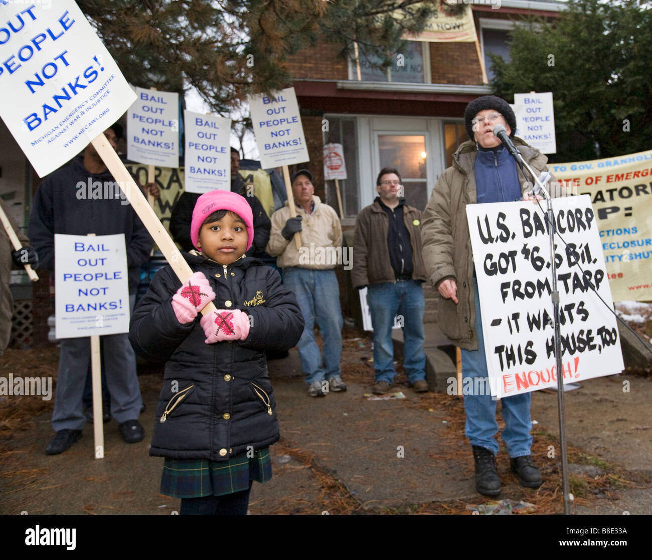 Protest Against Home Foreclosure Stock Photo
