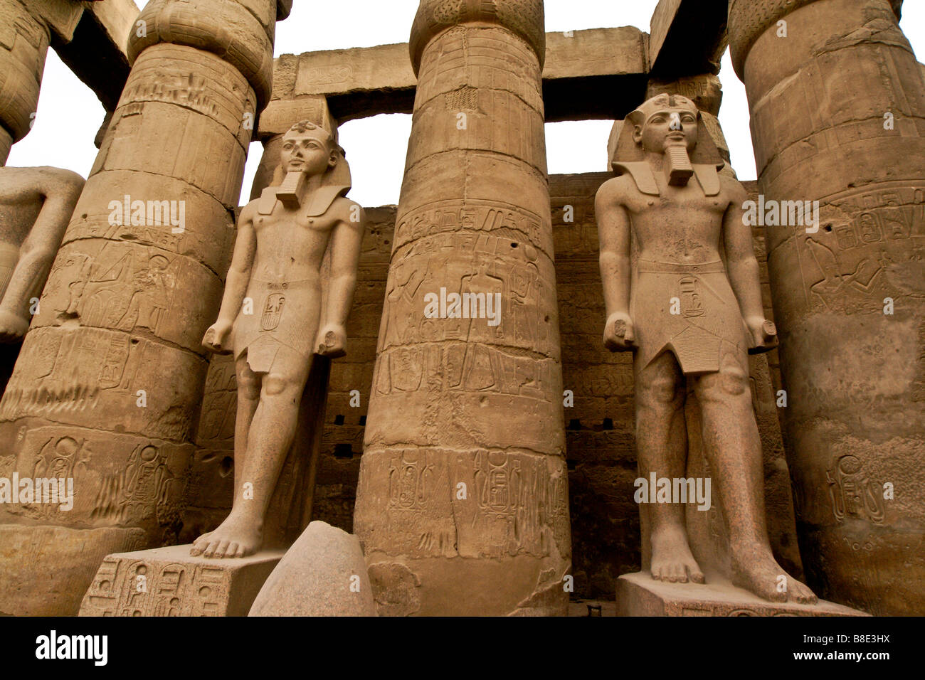 Pharaoh statues at Luxor Temple, Luxor, Egypt Stock Photo