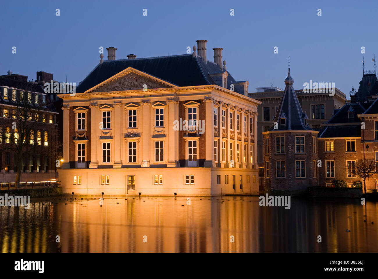 Mauritshuis Torentje and Hofvijver Den Haag Zuid Holland Netherlands Stock Photo