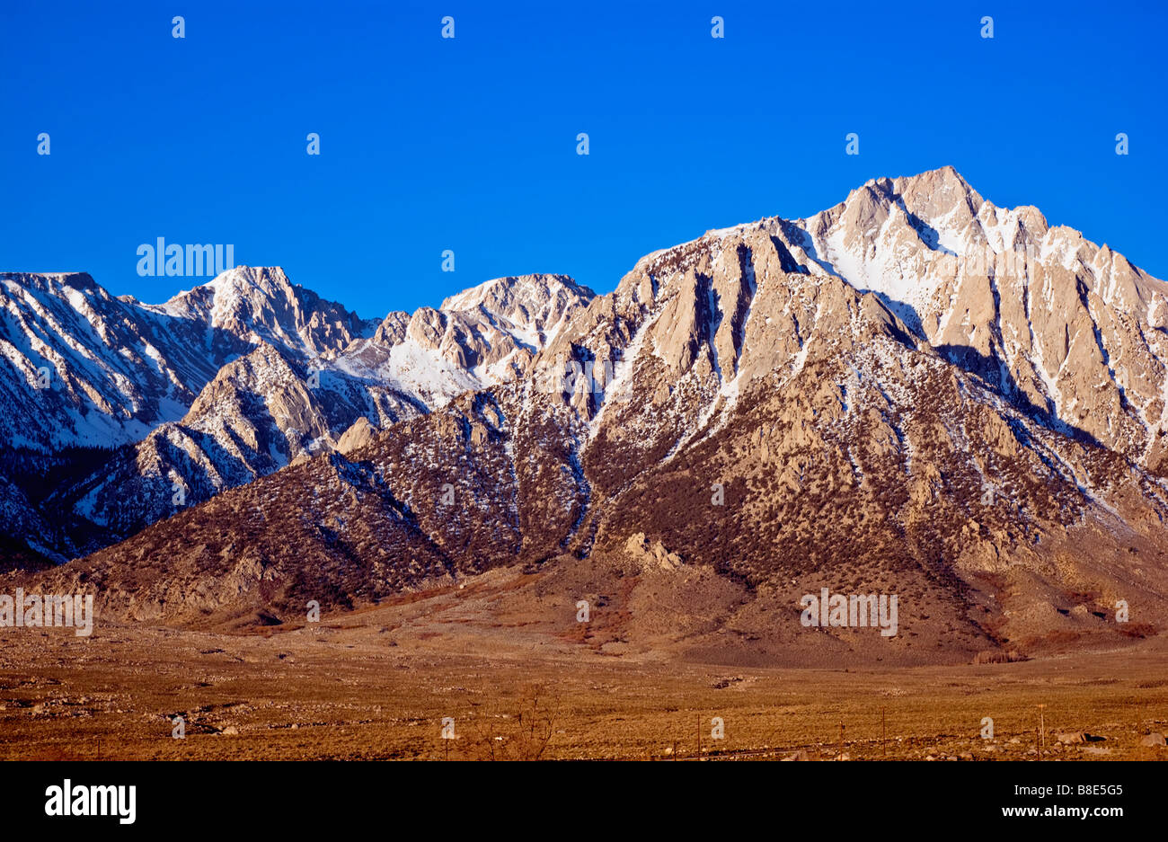 Mount Whitney and lone pine peak california usa Stock Photo