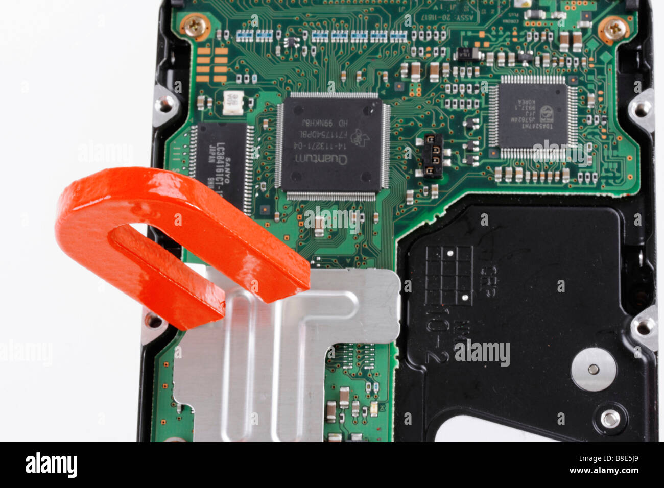 data destruction on computer hard disk by Stock Photo Alamy