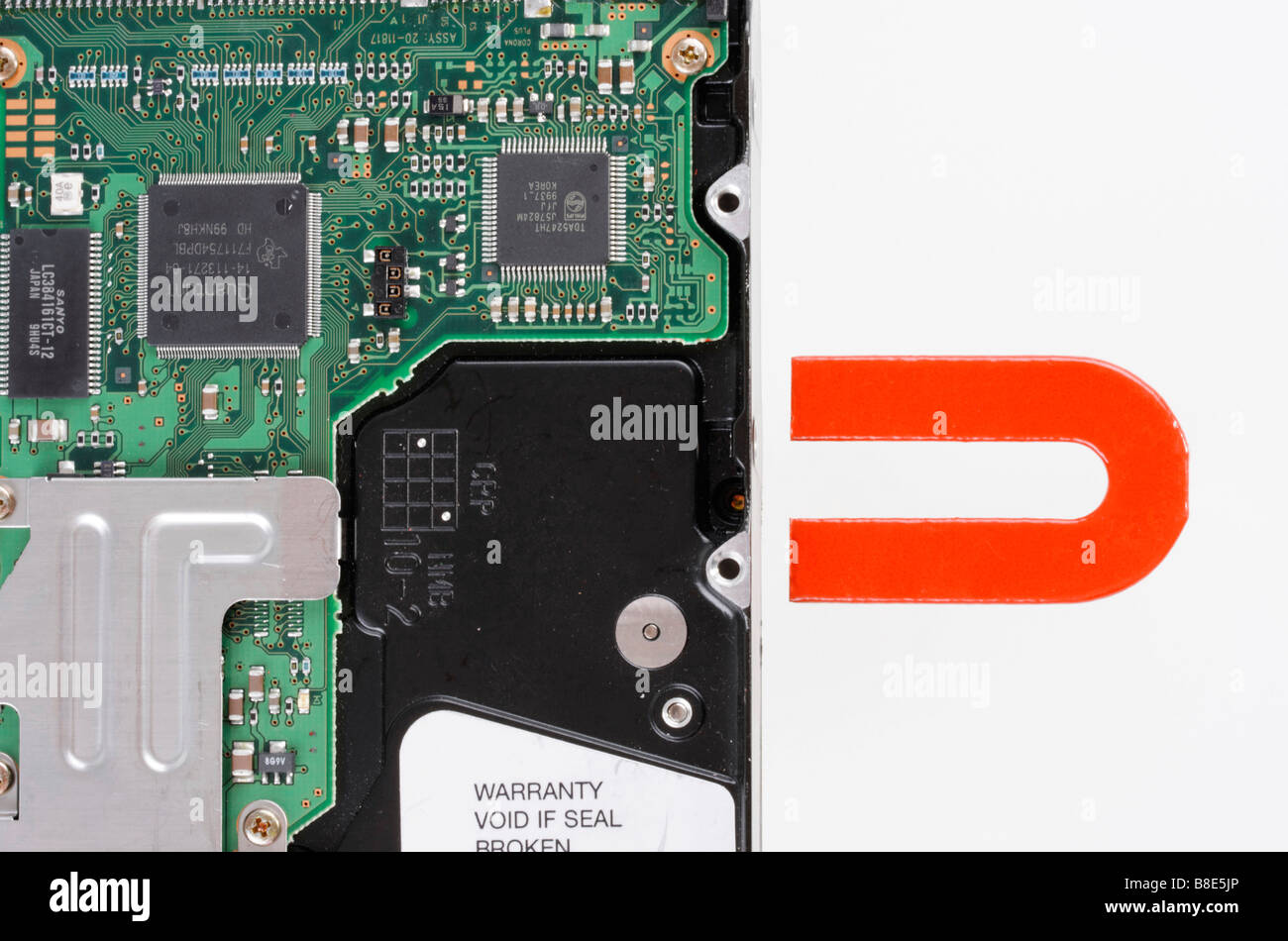 data destruction on computer hard disk by Stock Photo Alamy