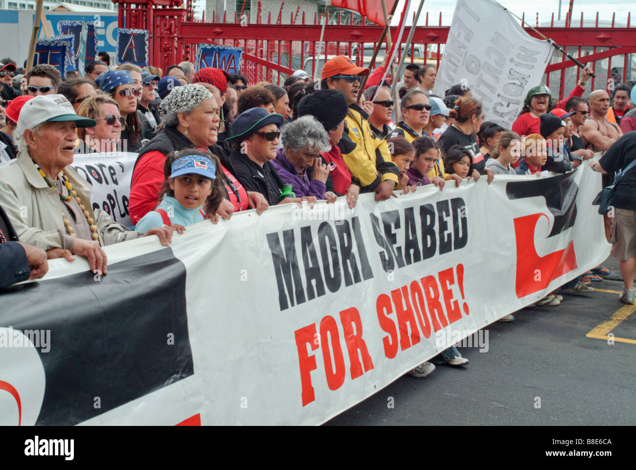 Protest march against the Foreshore and seabed legislation Stock Photo