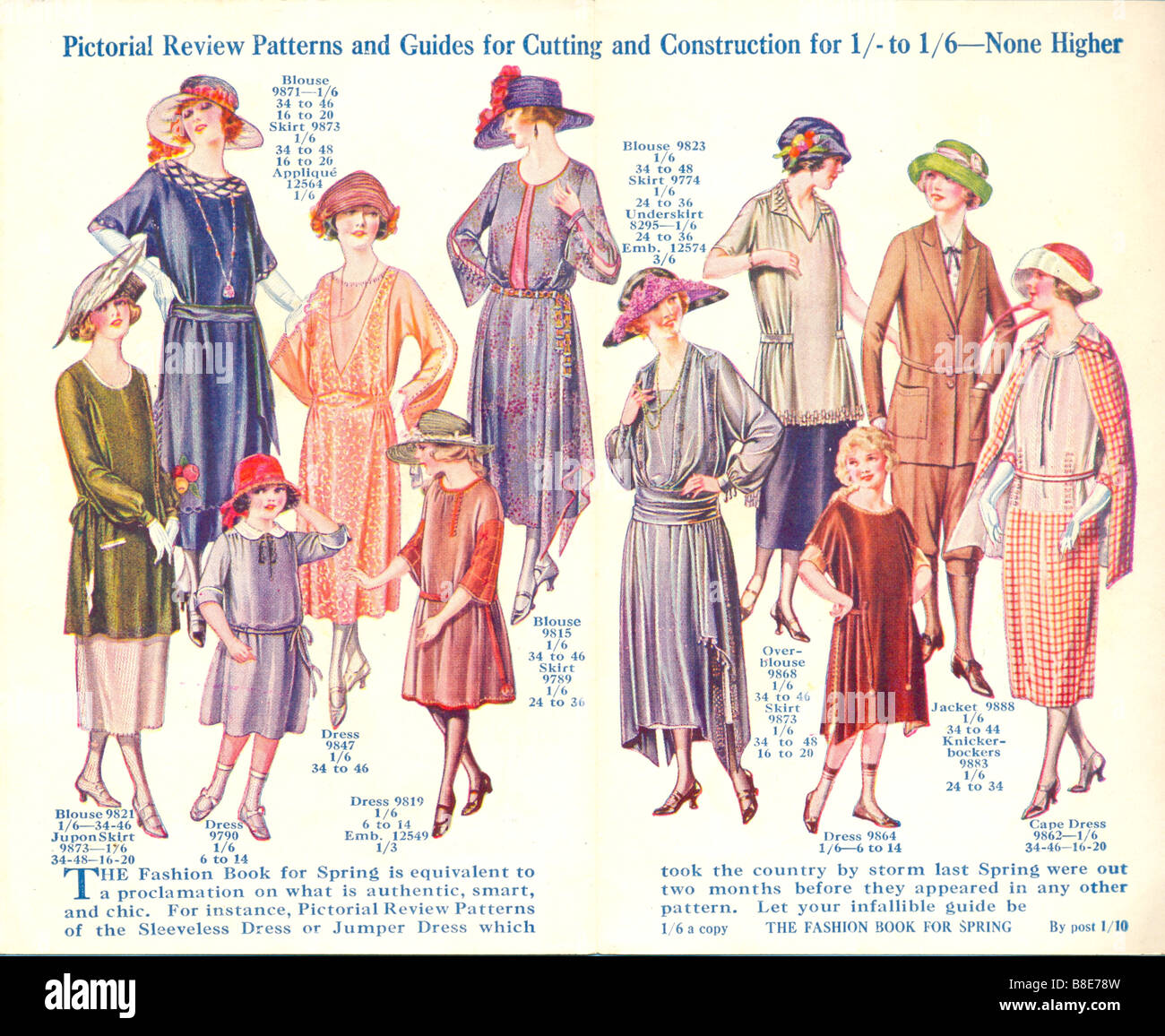 Patterns for Spring 1922 published by W H Lefevre Stock Photo