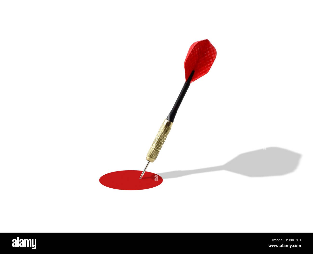One Dart in Red Circle Center Target Stock Photo