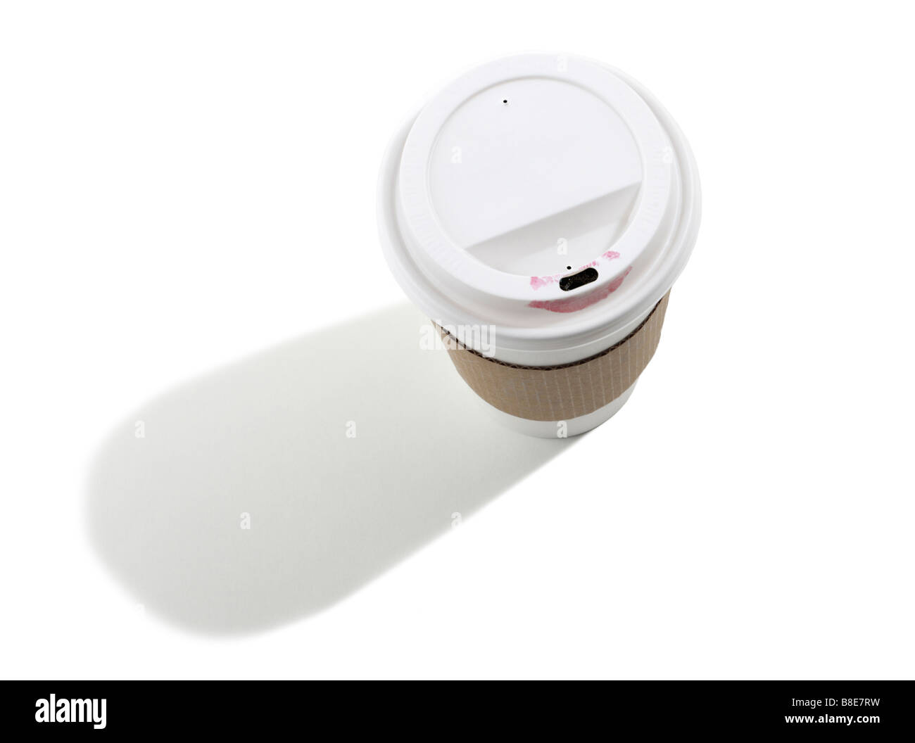 Take out Coffee Cup with Lipstick Stock Photo