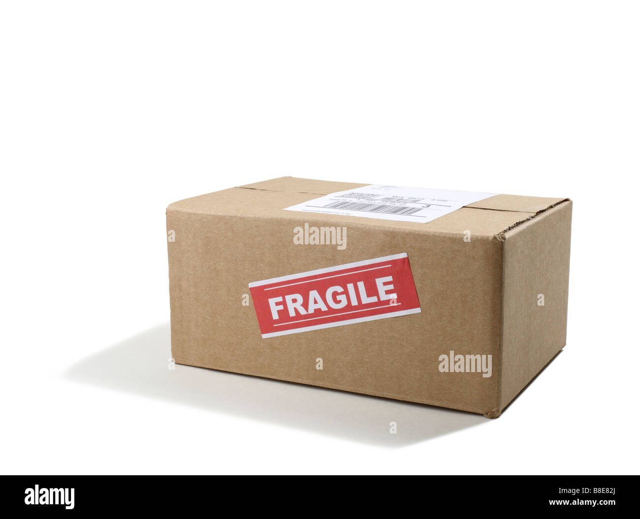 Labeled Shipping Box Stock Photo