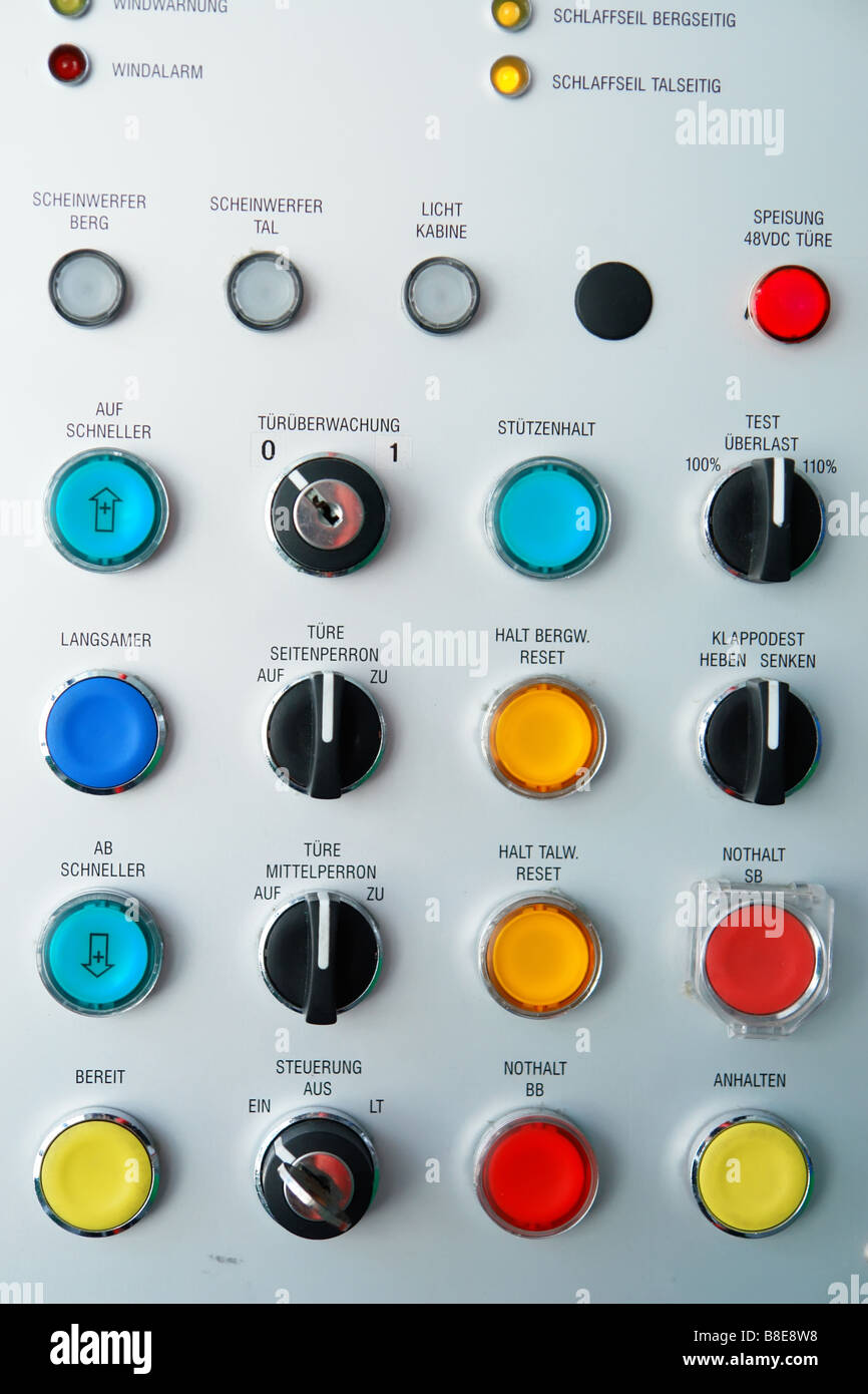 control panel with electric switches Stock Photo - Alamy