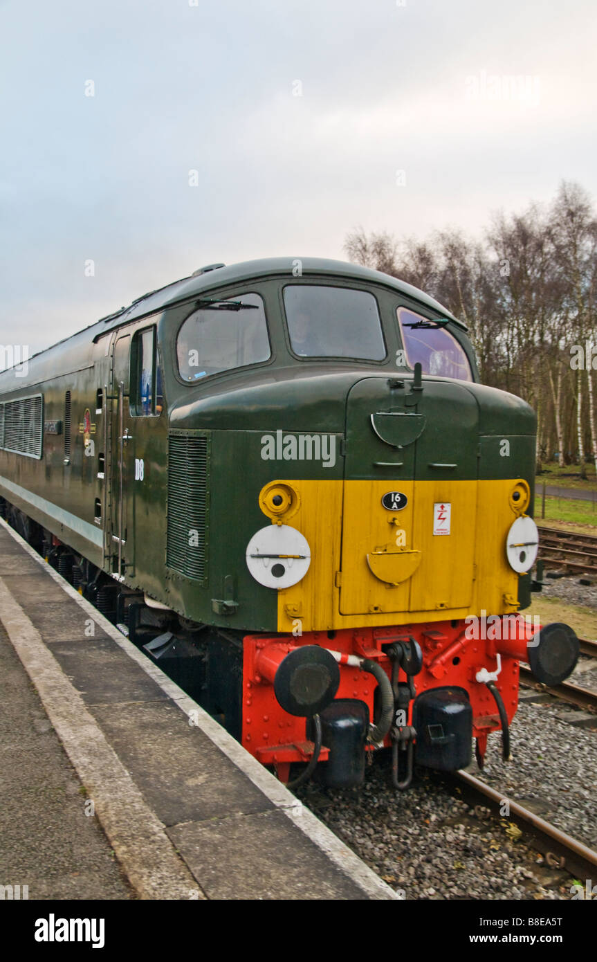 Diesel train at Peak Railway near Rowsley in the Peak District Derbyshire Stock Photo