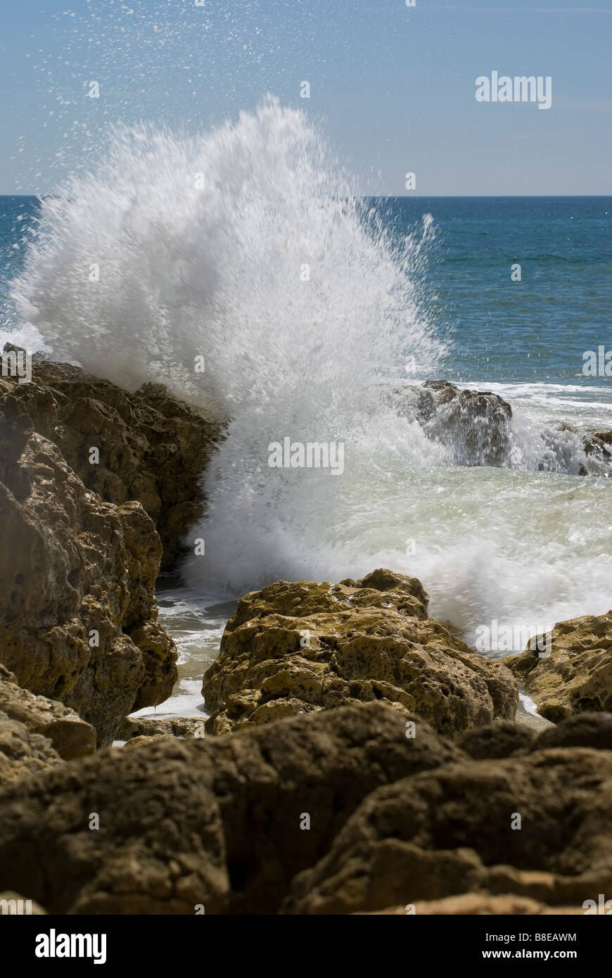 Oura beach and cliffs in Albufeira Portugal Stock Photo