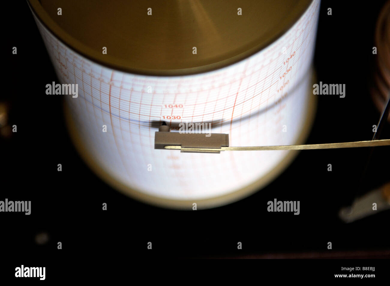 A barogaph used for weather forecasting measuring the barometric pressure Stock Photo