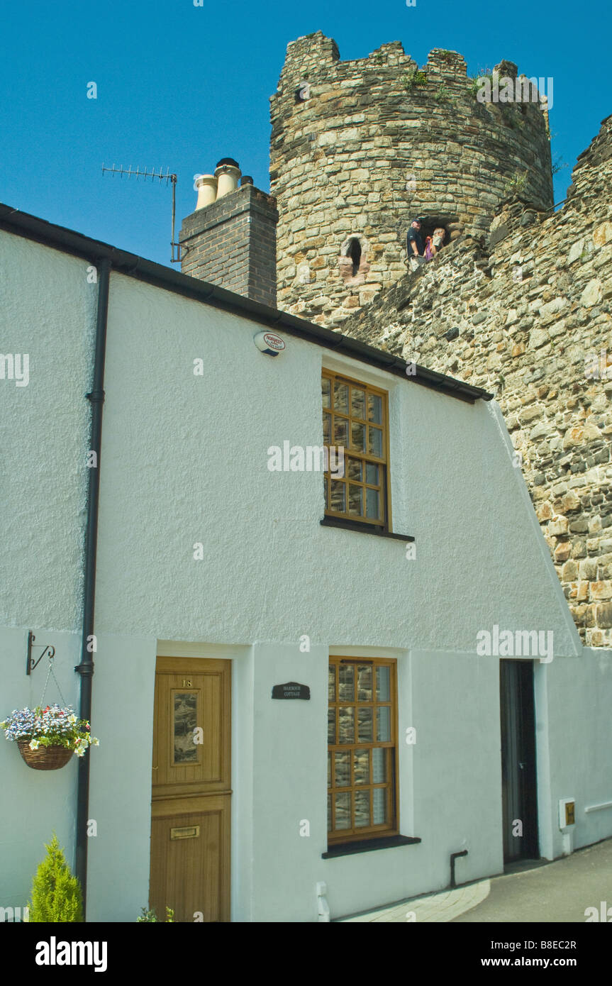 Cottage in Conwy Butting on to the town walls Stock Photo